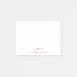 Elegante Schattigee stijlvolle Magenta Roze Monogr Post-it® Notes
