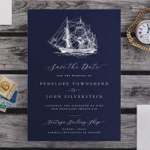 Elegante scheepshuwelijk in marineblauw
