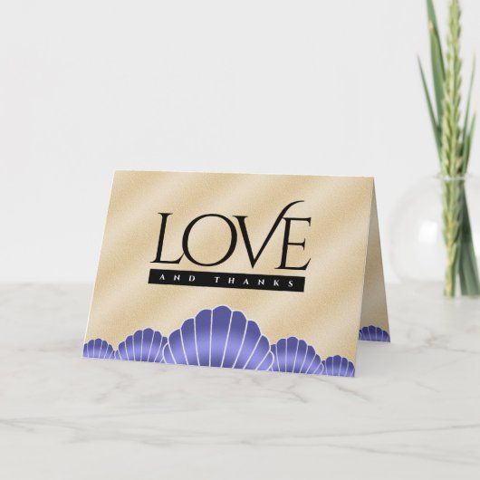 Elegante schelpen 17e trouwdag bedankkaart (Voorkant)