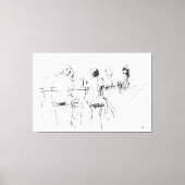 Elegante schets met minimale barscène - Premium Canvas Afdruk (Voorkant)