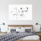 Elegante schets met minimale barscène - Premium Canvas Afdruk (Insitu (Slaapkamer))