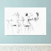 Elegante schets met minimale barscène - Premium Canvas Afdruk (Insitu (Houten vloer))