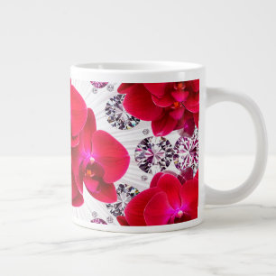 Elegante schikking van rode orchideeën extra grote beker