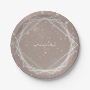 Elegante schittering moderne geometrische glamour  papieren bordje