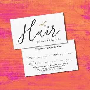 Elegante schone schaar haarstylist afspraak visitekaartje