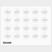 Elegante schone trouw gouden hart Save the date Ronde Sticker (Vel)