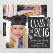 Elegante schoolbordklasse van 2016 Graduation Part Kaart (Voorkant / Achterkant)