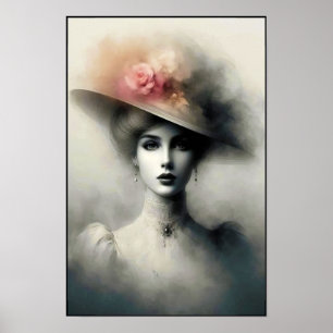 Elegante Schoonheid In Antieke Nevel Poster