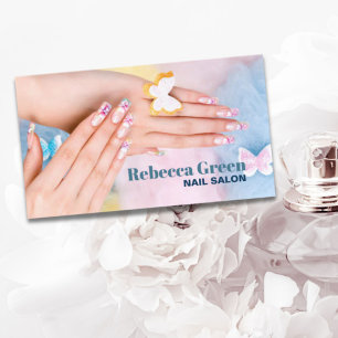 Elegante schoonheid manicurist nail artiest nagels visitekaartje
