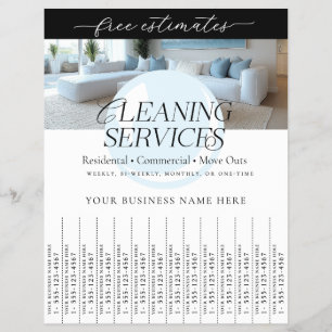 Elegante Schoonmaakdiensten Afscheurstroken Flyer