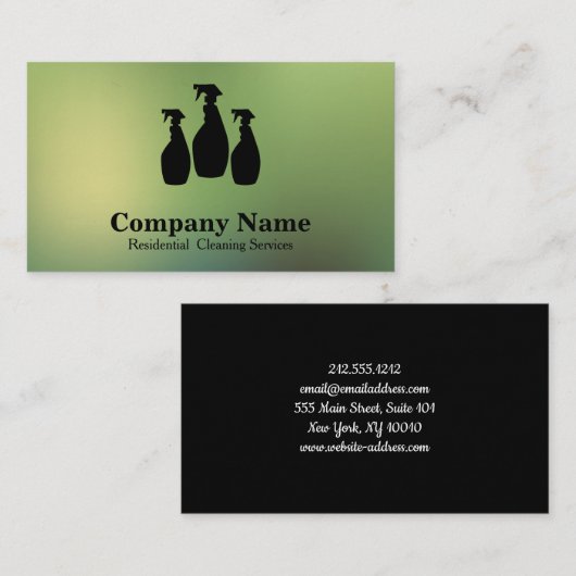 Elegante schoonmaakservice visitekaartje (Voorkant / Achterkant)