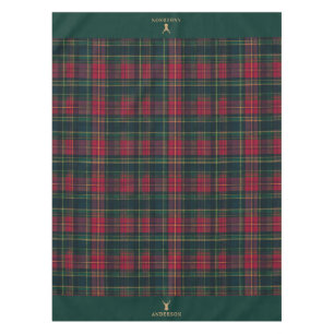 Elegante Schotse Plaid Prettig Kerstmis Familienaa Tafelkleed