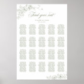 Elegante Scrip 20 Tafel Roos Bruiloftstoewijzingsk Poster (Voorkant)