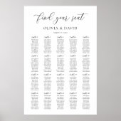 Elegante script 20 tafel zitplaatsenkaart poster (Voorkant)