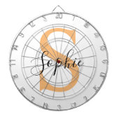Elegante script aangepaste naam gepersonaliseerd c dartbord (Voorkant)