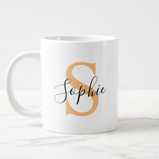Elegante script aangepaste naam gepersonaliseerd c extra grote beker (Links)