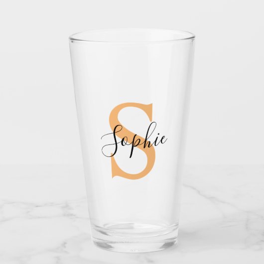 Elegante script aangepaste naam gepersonaliseerd c glas (Voorkant)
