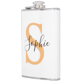 Elegante script aangepaste naam gepersonaliseerd c heupfles (Links)