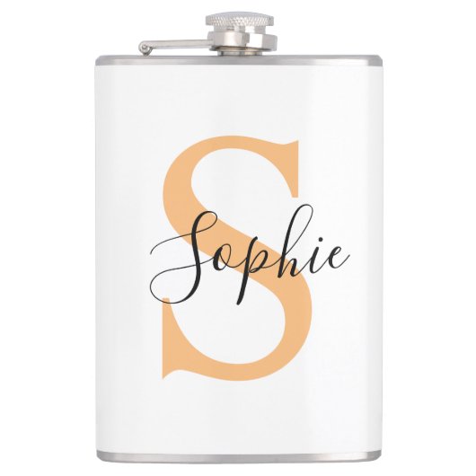Elegante script aangepaste naam gepersonaliseerd c heupfles (Voorkant)