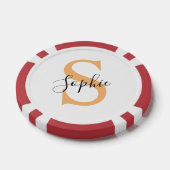 Elegante script aangepaste naam gepersonaliseerd c poker chips (Enkel)