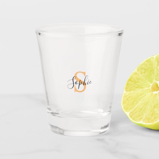 Elegante script aangepaste naam gepersonaliseerd c shot glas (Voorkant)
