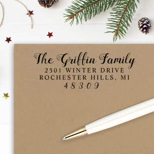 Elegante script achternaam retouradres zelfinktende stempel