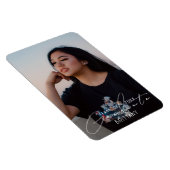 Elegante Script Afstudeerdata Foto aankondiging Magneet (Rechterzijde)