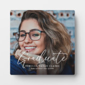 Elegante script afstudeerfoto aandenken  fotoplaat (Voorkant)