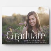 Elegante script afstudeerfoto cadeau afstuderen fotoplaat (Voorkant)