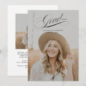 Elegante Script Afstudeerverslagkaart Kaart (Voorkant / Achterkant)