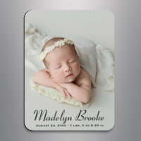 Elegante Script Baby Meisje Foto Geboorte