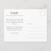 Elegante Script Bedankje Foto Afstuderen Briefkaart (Achterkant)