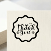 Elegante Script Bedankt Geschulpte Rand Rubberstempel