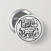 Elegante script beste vriendin van de bruid  ronde button 5,7 cm (Voorkant /achterkant)
