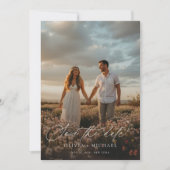 Elegante Script Boho Trouwfoto Save The Date (Voorkant)