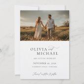 Elegante Script Boho Trouwfoto Save The Date (Achterkant)