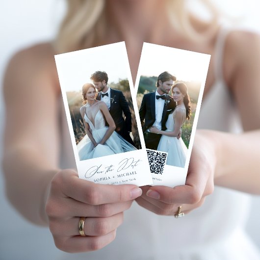 Elegante Script Bookmark Foto Save the Date