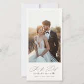 Elegante script bookmark foto save-the-date save the date (Voorkant)