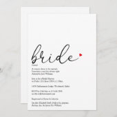 Elegante Script Bruid Definitie Bruiloft Feest Kaart (Voorkant / Achterkant)