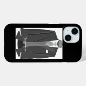 Elegante script bruidegom smoking pak Case-Mate iPhone case (Achterkant (horizontaal))