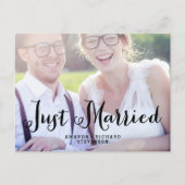 ELEGANTE SCRIPT BRUILOFT NET GETROUWD BRIEFKAART (Voorkant)