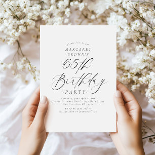 Elegante Script Calligrafie 65e Verjaardagsfeest Kaart