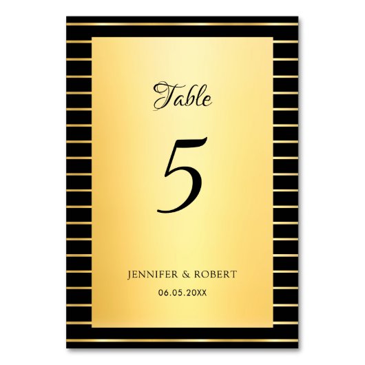 Elegante Script Calligrafie Zwart En Goud Template Kaart (Voorkant)