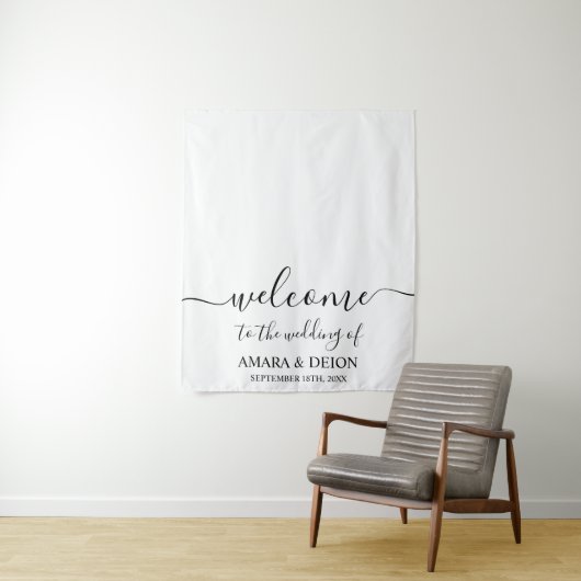 Elegante Script Calligraphy Trouwtafel Runner Wandkleed (In situ)