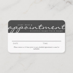 Elegante Script Color Block Grey afspraak Visitekaartje