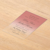 Elegante Script Cranberry Rood Verlopend Trouwfees Acryl Uitnodigingen (Laagn)