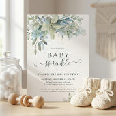 Elegante Script Eucalyptus Groene Baby Sprinkle Kaart