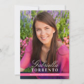 Elegante Script Foto Afsluitfeest Roze Kaart (Voorkant)