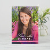 Elegante Script Foto Afsluitfeest Roze Kaart (Staand voorkant)