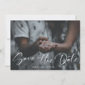 Elegante Script Foto Bruiloft Save The Date (Voorkant)